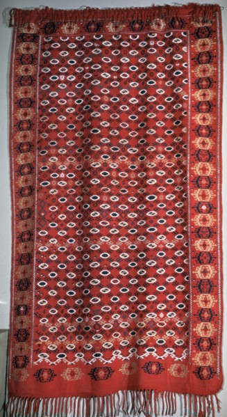 Turkmen cover with fringe. Artist: Unknown