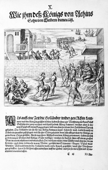 Offerings to the King, 1606. Creator: Theodor de Bry.