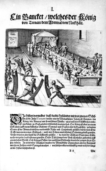 Banquet with the King, 1606. Creator: Theodor de Bry.