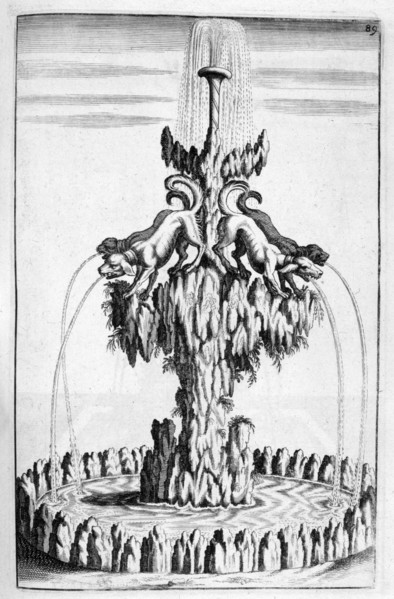 Fountain with dog design, 1664. Artist: Georg Andreas Bockler