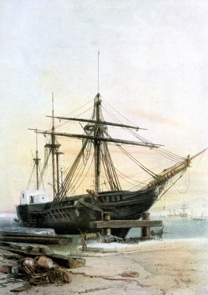 Frigate, 19th century. Artist: L Sabatier & Lauvergne