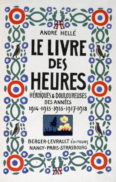 Frontpage of Le Livre des Heures, 1919. Artist: Andre Helle