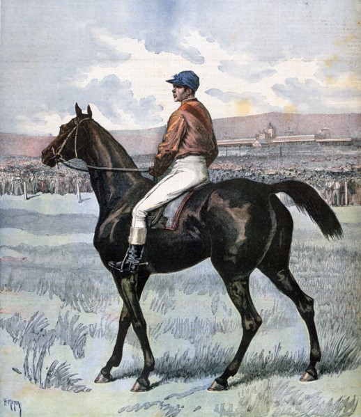 'Clamart', winner of the Grand Prix de Paris, owned by Edmond Blanc, 1892. Artist: Henri Meyer
