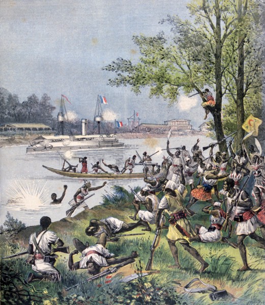 Attack on the Villagers of Dahomey by the French, 1892. Artist: Henri Meyer