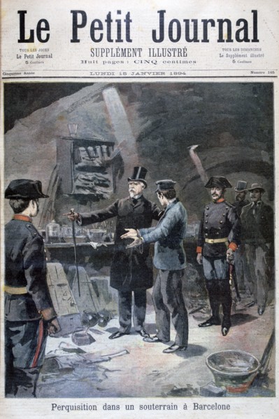 Underground search for anarchists, Barcelona, 1894. Artist: Unknown