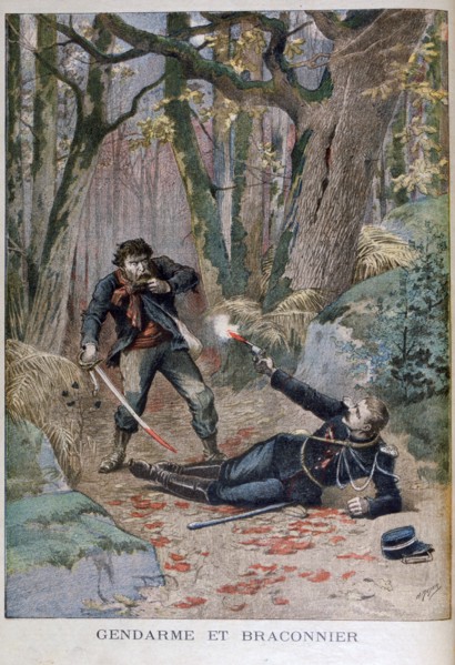 'Gendarme and Poacher', Béziers, France, 1895. Artist: Henri Meyer