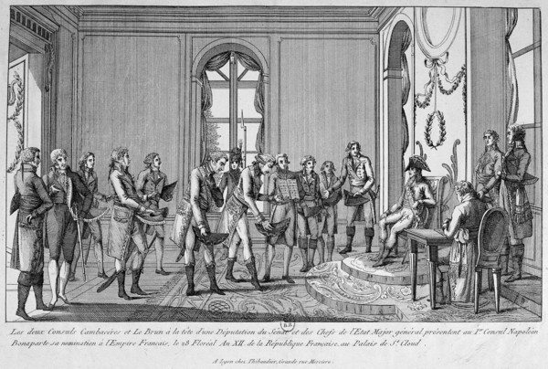 'The Two Consuls Cambacérès and Le Brun nominate Napoleon Emperor', 19th century. Artist: Unknown