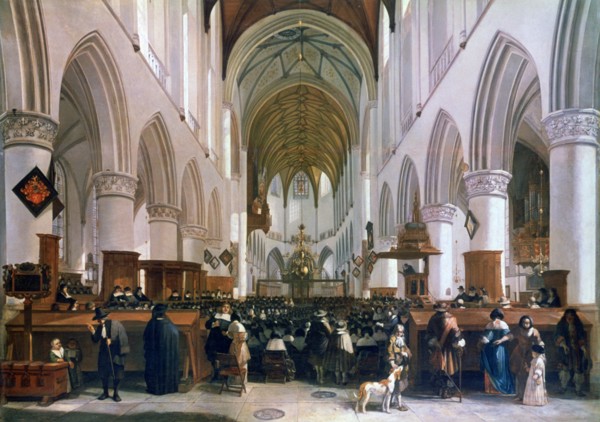 'The Interior of the Grote Kerk, Haarlem', 1673. Artist: Gerrit Berckheyde