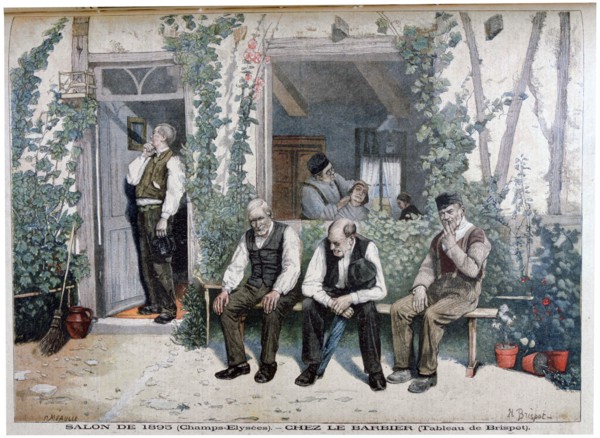 'At the Barbers', 1895. Creator: Henri Brispot.