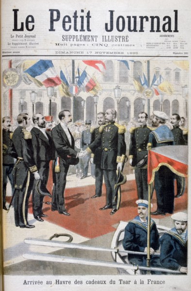Arrival in Le Havre of the gifts of the Tsar in France, 1895. Creator: F Meaulle.