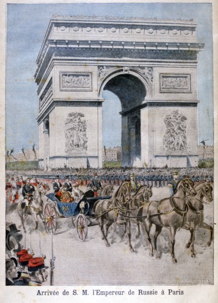 Tsar Nicholas II arrives in Paris, 1896. Artist: Henri Meyer