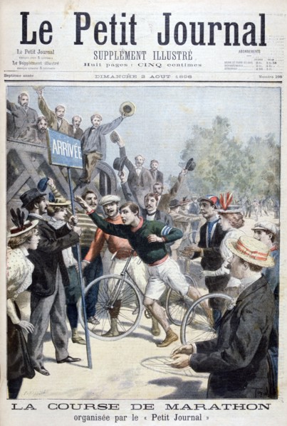 Marathon race, 1896. Creator: F Meaulle.