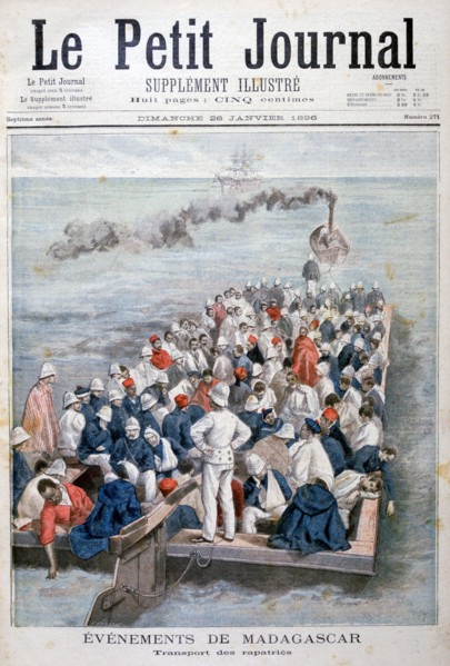 Events in Madagascar: the repatriation of French troops, 1896. Creator: F Meaulle.