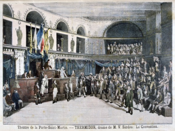 The Convention, scene from "Thermidor", at the Theatre de la Porte Saint-Martin, Paris, 1896 Creator: F Meaulle.