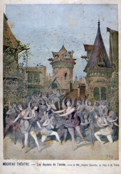 'Les Dessous de l'Annee', revue at the Nouveau Theatre, 1896. Artist: Henri Meyer