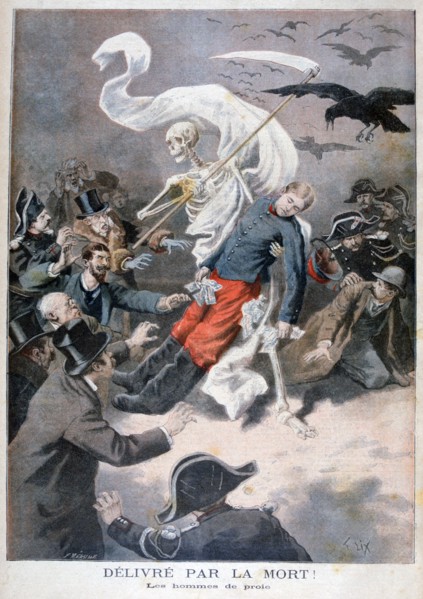 'Delivered by death!', 1896. Creator: Frederic Lix.