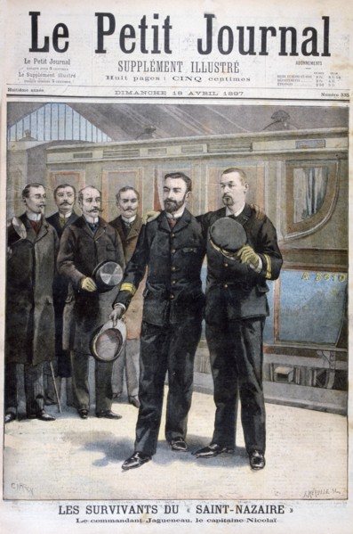 Survivors of the 'Ville de Saint Nazaire', Commander Jagueneau and Captain Nicolai, 1897. Creator: F Meaulle.