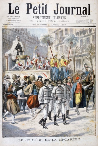 The procession of the mid-Lent festival, 1897. Creator: F Meaulle.