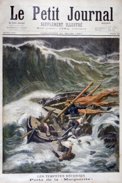 Loss of the fishing boat 'Marguerite', 1897. Creator: Oswaldo Tofani.