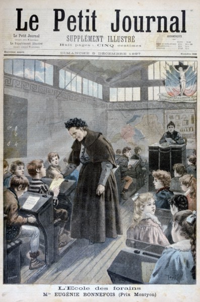 Mademoiselle Eugenie Bonnefois, founder of a school for children of fairground workers, 1897. Creator: F Meaulle.