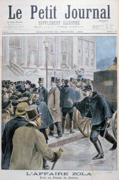 Émile Zola affair, being taken to the Palais de Justice, Paris, 1898. Artist: Henri Meyer