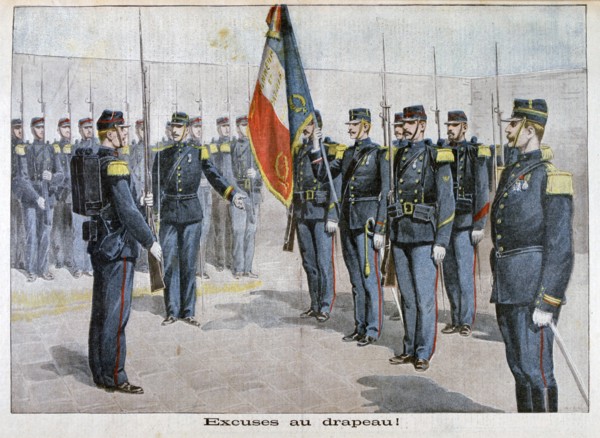 Presenting excuses to the flag, Toulon, France, 1898. Artist: Unknown