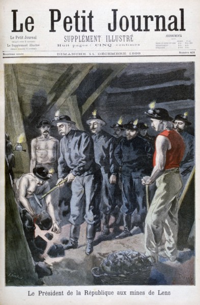 Felix Faure, President of the Republic, in the Mines at Lens, 1898. Creators: F Meaulle, Oswaldo Tofani.