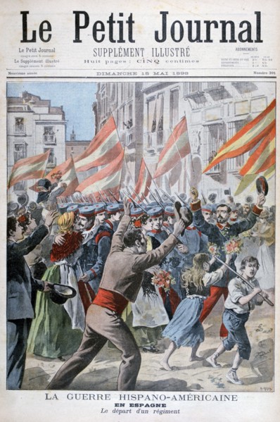 Departure of the regiment in Spain, Spanish-American War, 1898. Artist: Henri Meyer