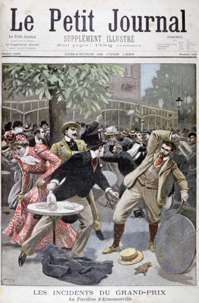Incident at the Grand-Prix, Pavillion d'Armenonville, France, 1899.  Artist: Eugene Damblans