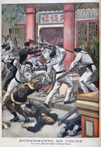 The German sailors burn Tsung-Li-Yamen, 1900. Artist: Unknown
