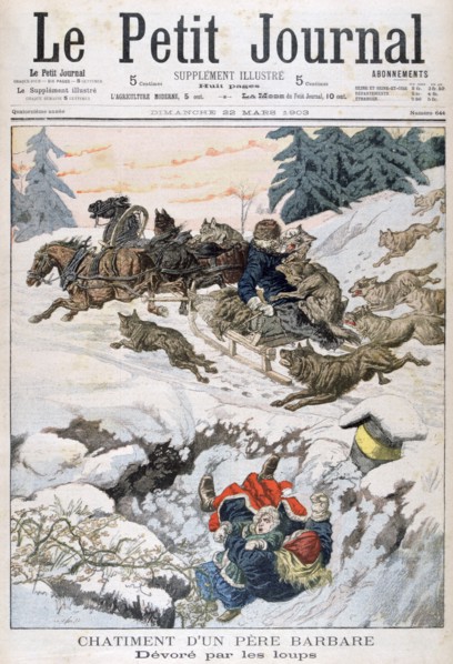Attacked by wolves, Russia, 1903. Artist: Unknown