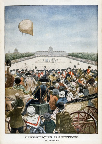 Departure of a balloon from Paris on 27th June 1783, (1901). Artist: Unknown