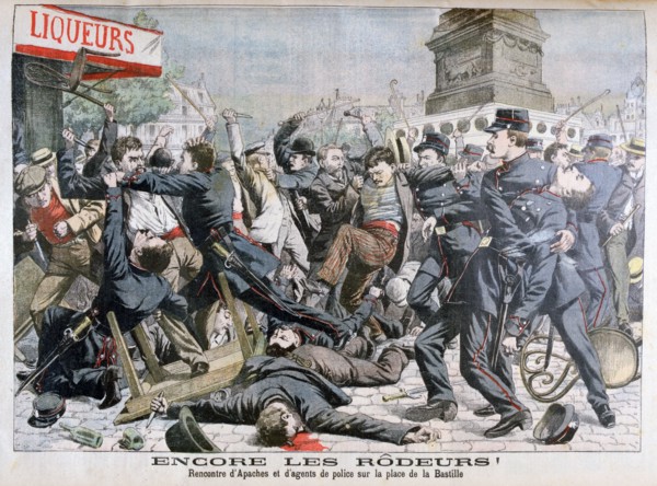 Armed criminals fighting with the police, Place de la Bastille, Paris, 1904. Artist: Unknown
