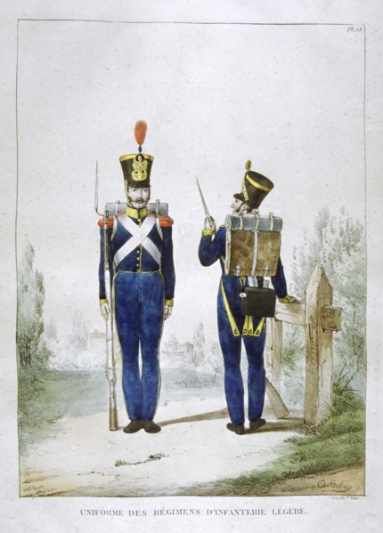 Uniform of a regiment of light infantry, France, 1823.  Artist: Charles Etienne Pierre Motte