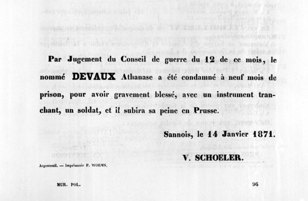 Par Jugement du Conseil, from French Political posters of the Paris Commune,  January 1871. Artist: Unknown