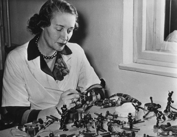 Wooden toys being finished in Vienna, Austria, bound for America, 1952. Artist: Unknown