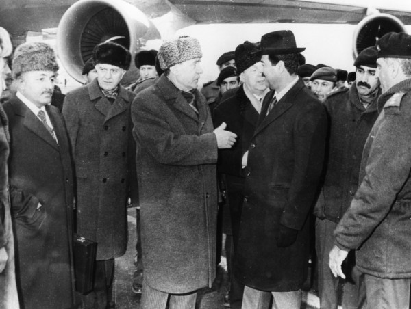 Saddam Hussein and Andrei Gromyko, Moscow, Russia, 1986. Artist: Unknown