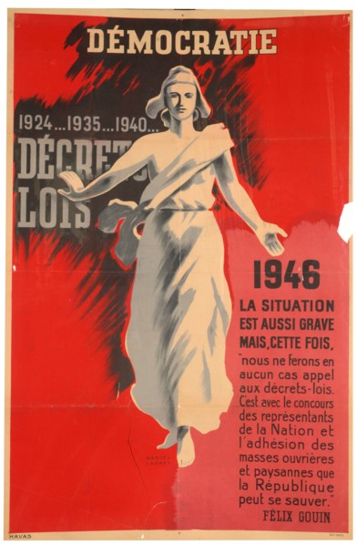 French pro-democracy poster, 1946. Artist: Havas