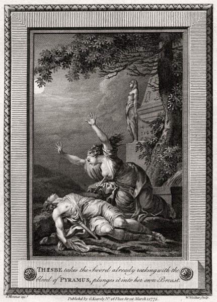 'Thisbe takes the Sword already reeking with the blood of Pyramus, plunges it into...', 1775.Artist: W Walker