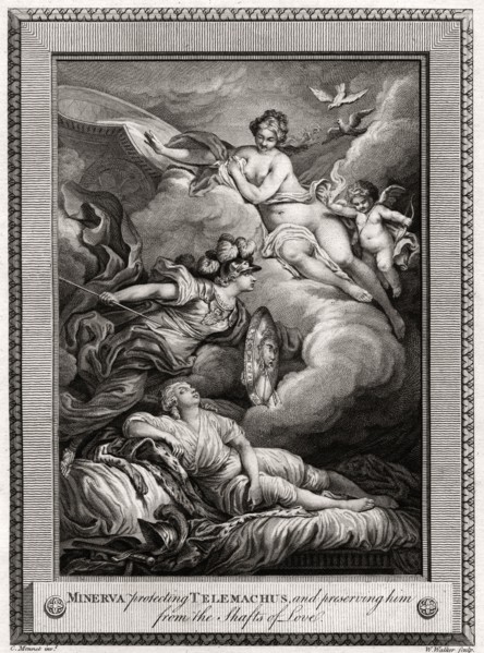 'Minerva protecting Telemachus, and preserving him from the Shafts of Love', 1775.Artist: W Walker