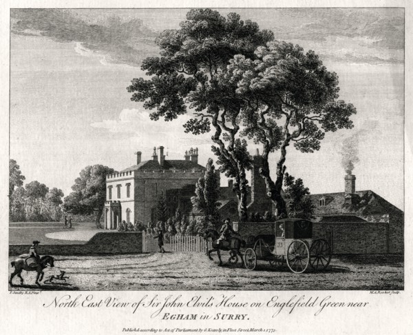'North East View of Sir John Elvil's House on Englefield Green near Egham in Surry', 1775. Artist: Michael Angelo Rooker