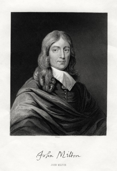 John Milton, English poet, 19th century. Artist: W Holl