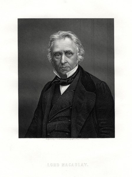 Thomas Macaulay, 1st Baron Macaulay, British poet, historian and politician, 19th century. Artist: C Cook
