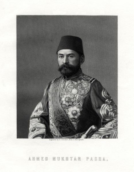 Ahmed Mukhtar Pasha, French and Ottoman Empire army officer, 19th century.Artist: George J Stodart
