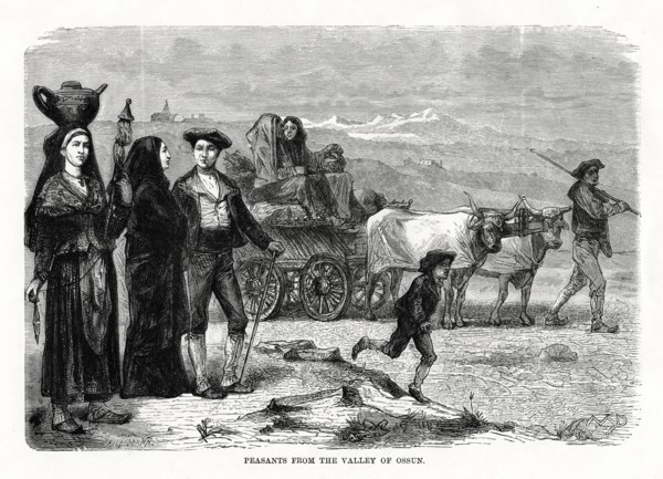 Peasants from the valley of Ossun, France, 1879. Artist: Unknown