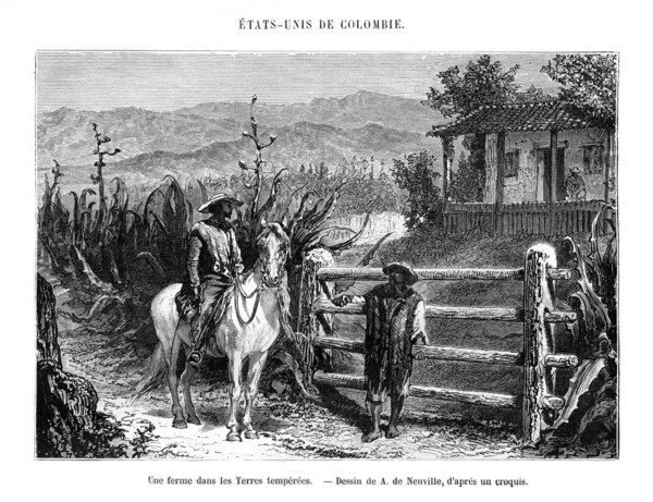 A farm, Colombia, South America, 19th century. Artist: A de Neuville
