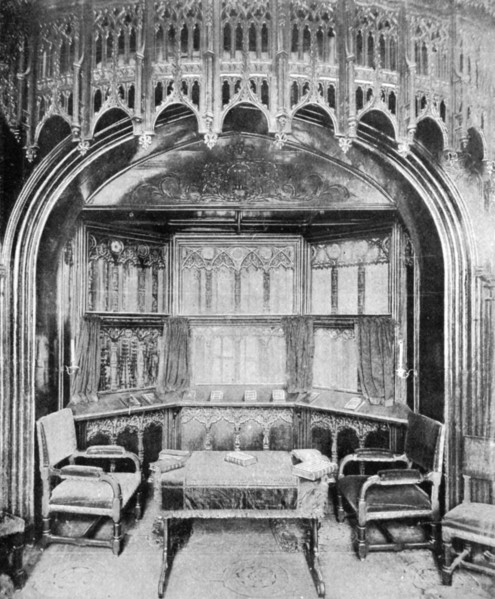 Queen Victoria's pew in St George's chapel, Windsor, 1901.Artist: Eyre & Spottiswoode