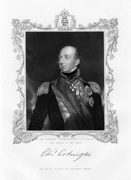 Sir Edward Codrington, British admiral, 19th century.Artist: J Cochran