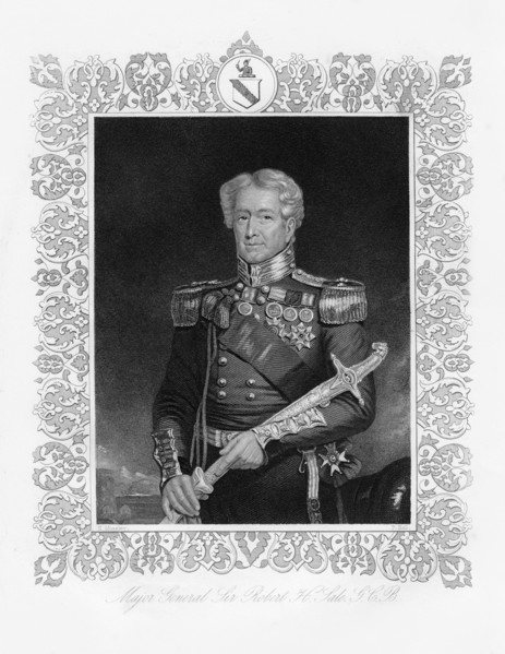 Sir Robert Henry Sale, British soldier, 19th century.Artist: Francis Holl