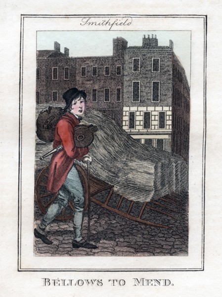 'Bellows to Mend', Smithfield, London, 1805. Artist: Unknown